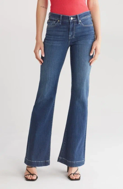 7 For All Mankind Dojo Wide Leg Jeans In Opal Blue