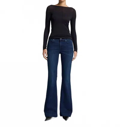 7 For All Mankind Dojo Wide Leg Trouser Jean In Blue Black Santiago