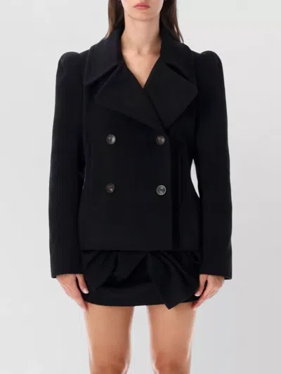 7 For All Mankind Mini Coat Double Breasted High Shoulder In Multi