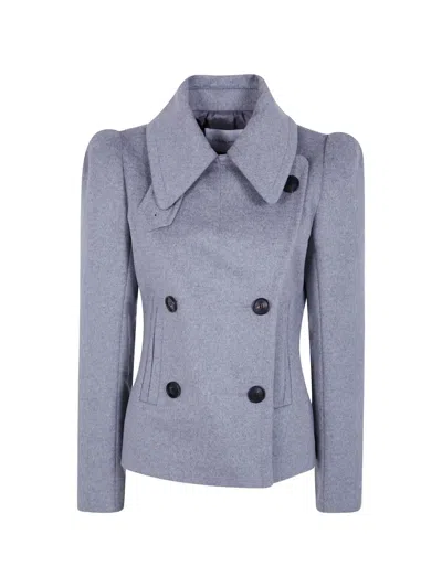 7 For All Mankind Double-breasted Blazer In Grey