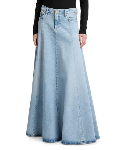 7 For All Mankind Drama Full Length Denim Skirt In September