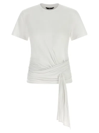7 For All Mankind Draped Detail T-shirt In White
