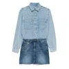 7 For All Mankind Short Denim Dress With Pockets And Belt Loops In Blue