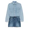 7 For All Mankind Short Denim Dress With Pockets And Belt Loops In Blue