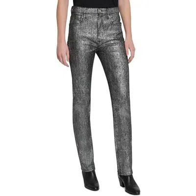 7 For All Mankind East Womens Denim Slim Jeans In Gray