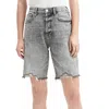 7 FOR ALL MANKIND EASY JAMES HIGH RISE COTTON SHORTS IN FERN GRAY