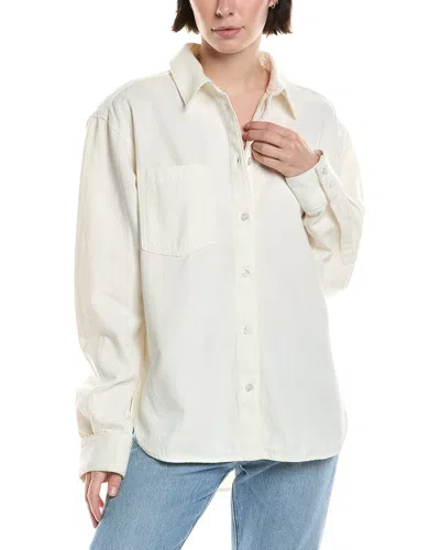 7 For All Mankind Easy Linen-blend Shirt In White