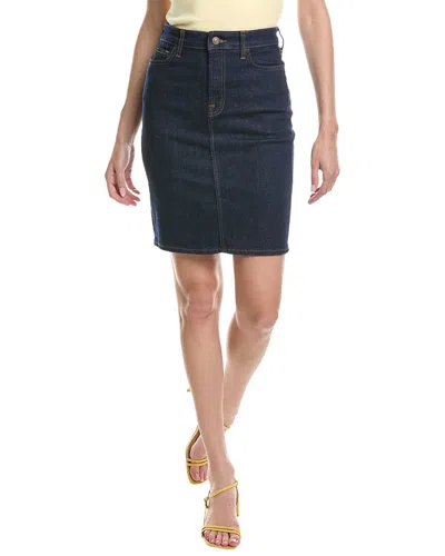 7 For All Mankind Easy Pencil Skirt In Blue