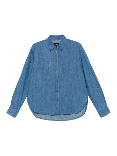 7 For All Mankind Easy Linen-blend Shirt In Brown