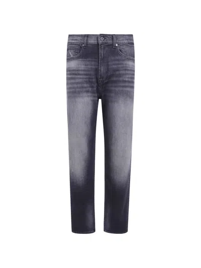 7 For All Mankind Easy Straight Faded Straight-leg Jeans In Gray