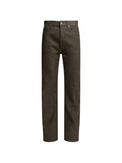 7 For All Mankind Denim Trousers Straight Leg Belt Loops Pockets In Brown