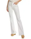 7 For All Mankind Easy High Rise Split Back Hem Bootcut Jeans In Ecru In White