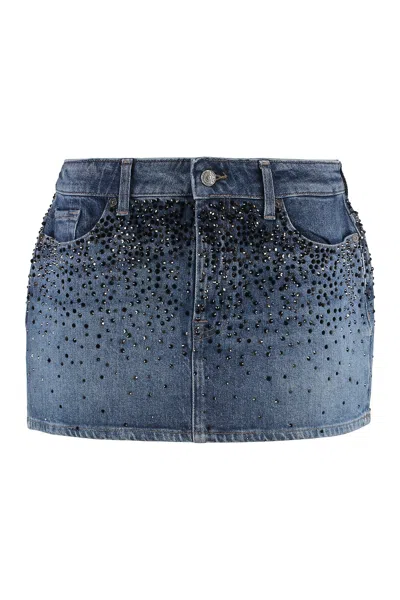 7 For All Mankind Elena Denim Mini Skirt