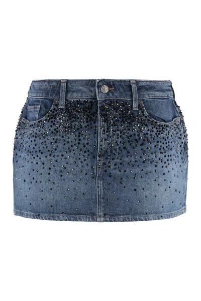 7 For All Mankind Elena Denim Mini Skirt