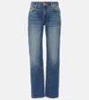 7 FOR ALL MANKIND ELLIE HIGH-RISE COTTON-BLEND STRAIGHT JEANS