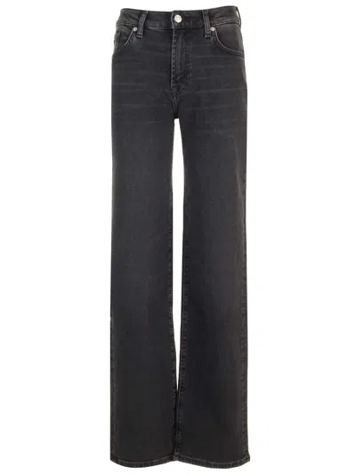 7 For All Mankind Calie Straight Ankle Bottom Clothing In Black