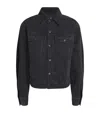 7 For All Mankind Embellished Twisted Denim Jacket In Black