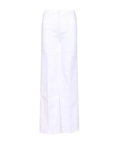 7 For All Mankind Embossed Patch Denim Jeans In White