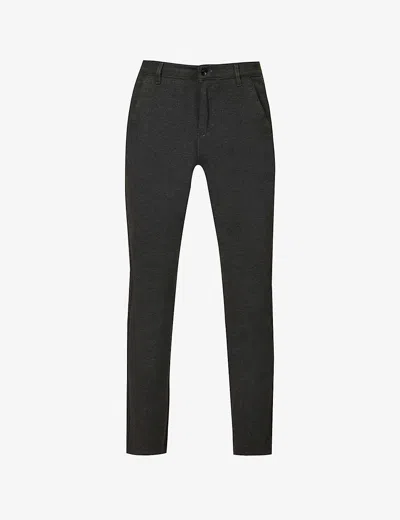 7 For All Mankind Mens Grey Melange Brand-patch Belt-loop Regular-fit Stretch-denim Jeans