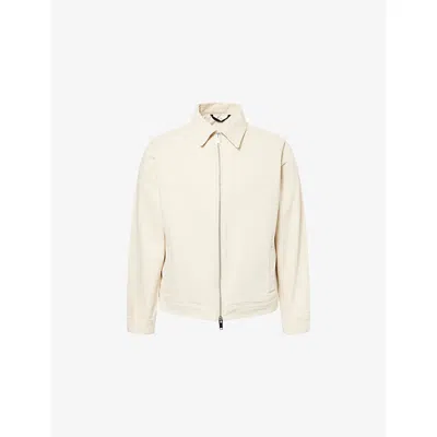 7 For All Mankind Ens Sunfaded Sand Harrington Padded Cotton Jacket In White