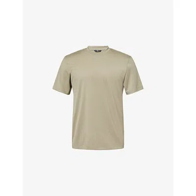 7 For All Mankind Ens Lyocell Army Relaxed-fit Crew-neck Cotton-blend T-shirt Xs In Green