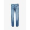 7 For All Mankind Ens Draft Slimmy Airweft Brand-patch Straight-leg Stretch-denim Jeans In Draft