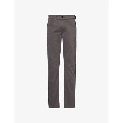 7 For All Mankind Ens Slimmy Lux Performance Chino Tapered-leg Stretch-cotton Blend Trousers Stretch Sateen Gun Metal