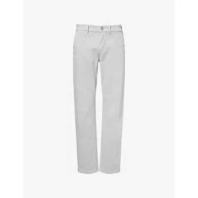 7 For All Mankind Ens Slimmy Lux Performance Tapered-leg Stretch-cotton Blend Trousers Sateen Cool Sky