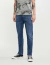 7 For All Mankind Mens Mid Blue Slimmy Luxe Performance Plus Slim-fit Jeans In Blue