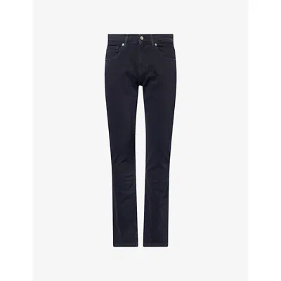 7 For All Mankind Ens Ultra Marine The Straight Left Hand Straight-leg Stretch-denim Jeans In Black