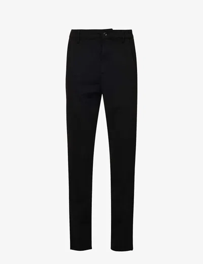7 For All Mankind Mens Black Travel Regular-fit Tapered Stretch-jersey Trousers