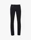 7 For All Mankind Ens Blue Black Slimmy Taper Luxe Performance Mid-rise Stretch-denim Jeans