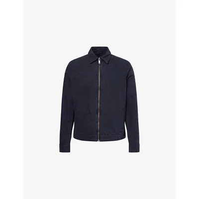 7 For All Mankind Ens Canvas Navy 7fam Harrington Jacket In Blue