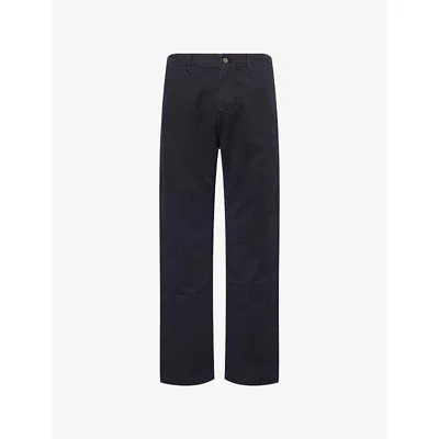 7 For All Mankind Ens Canvas Navy Carpenter Straight-leg Cotton-chino Trousers