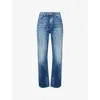 7 For All Mankind Ens Clarks Easy Straight-leg Stretch-denim Jeans In Blue