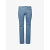 7 For All Mankind Ens Comfort Sateen Distance The Straight Mid-rise Cotton-chino Trousers In Blue