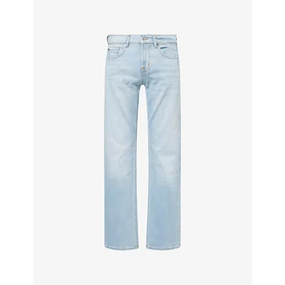 7 For All Mankind Ens Crystal Austyn Straight-leg Relaxed Denim Jeans In Blue