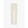 7 For All Mankind Slimmy Tapered Trousers In Ecru