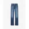 7 For All Mankind Ens Waking Hours Slimmy Brand-tab Straight-leg Slim-fit Stretch-denim Blend Jeans In Guideline