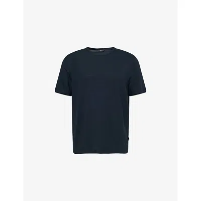 7 For All Mankind Ens Linen Ocean Floor Regular-fit Crewneck Stretch-linen T-shirt