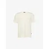 7 For All Mankind Ens Linen White Regular-fit Crewneck Stretch-linen T-shirt In White