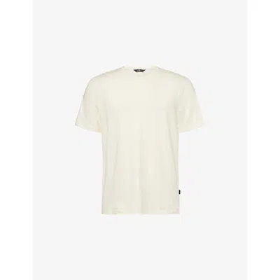 7 For All Mankind Ens Linen White Regular-fit Crewneck Stretch-linen T-shirt