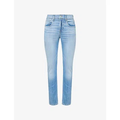 7 For All Mankind Ens Raincloud Slimmy Tapered-leg Stretch-denim Jeans In Blue