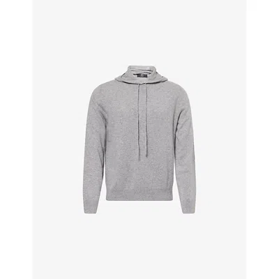 7 For All Mankind Ens Cashmere Slate Regular-fit Knitted Cashmere Hoody Xl In Gray