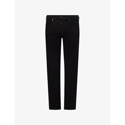 7 For All Mankind Ens Rinse Black Standard Straight-leg Stretch-denim Jeans