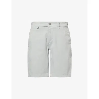7 For All Mankind Ens  Slimmy Lux Performance Brand-patch Stretch-cotton Blend Shorts In Sateen Cool Sky