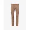 7 For All Mankind Ens Sateen Cub Slimmy Chino Straight-leg Stretch-cotton Blend Trousers In Brown