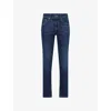 7 For All Mankind Ens Sateen Gunmetal Slimmy Fairfield Slim-fit-stretch-denim Jeans