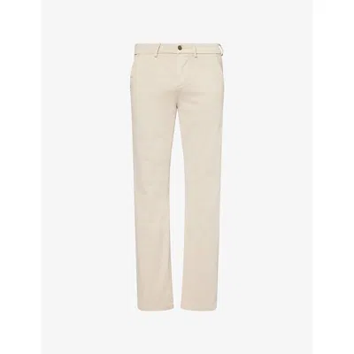 7 For All Mankind Ens Sateen Oat Slimmy Tapered-leg Stretch-cotton Chinos In Neutral