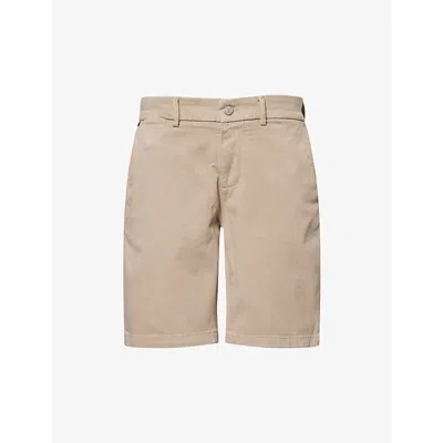 7 For All Mankind Ens Slimmy Lux Performance Brand-patch Stretch-cotton Blend Shorts Sateen Sunbuff